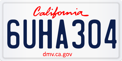 CA license plate 6UHA304