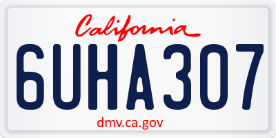 CA license plate 6UHA307
