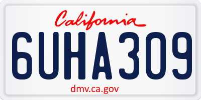 CA license plate 6UHA309