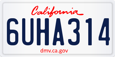 CA license plate 6UHA314
