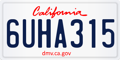 CA license plate 6UHA315