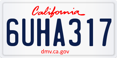 CA license plate 6UHA317