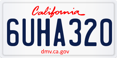 CA license plate 6UHA320