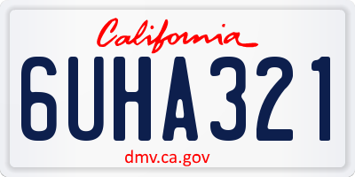CA license plate 6UHA321