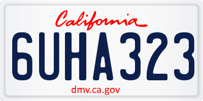 CA license plate 6UHA323