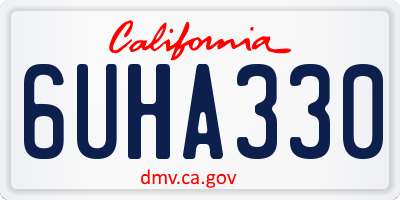 CA license plate 6UHA330
