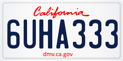 CA license plate 6UHA333