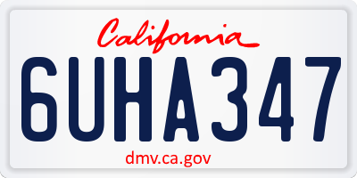 CA license plate 6UHA347