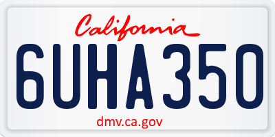 CA license plate 6UHA350
