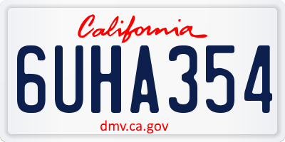 CA license plate 6UHA354