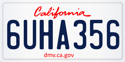 CA license plate 6UHA356
