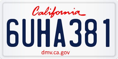 CA license plate 6UHA381