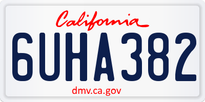 CA license plate 6UHA382
