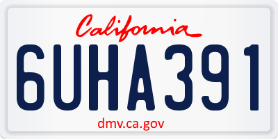 CA license plate 6UHA391