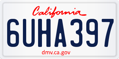 CA license plate 6UHA397