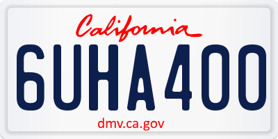 CA license plate 6UHA400