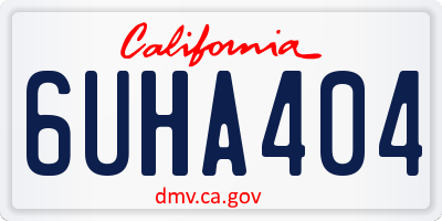 CA license plate 6UHA404
