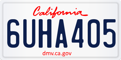 CA license plate 6UHA405