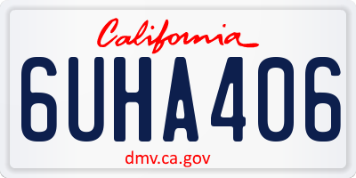 CA license plate 6UHA406
