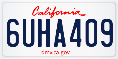 CA license plate 6UHA409