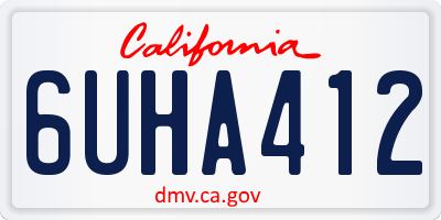 CA license plate 6UHA412
