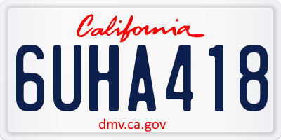 CA license plate 6UHA418