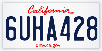 CA license plate 6UHA428