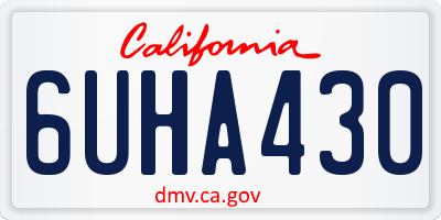 CA license plate 6UHA430