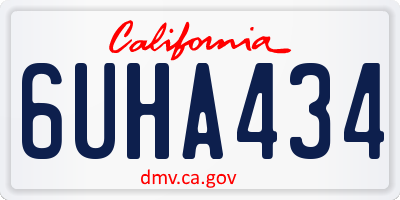 CA license plate 6UHA434