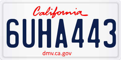 CA license plate 6UHA443