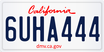 CA license plate 6UHA444