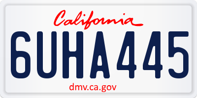 CA license plate 6UHA445