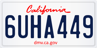 CA license plate 6UHA449