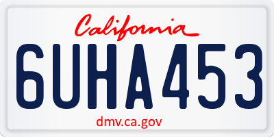 CA license plate 6UHA453