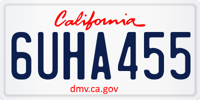 CA license plate 6UHA455