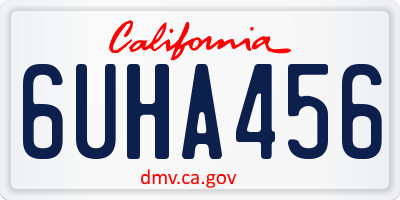 CA license plate 6UHA456