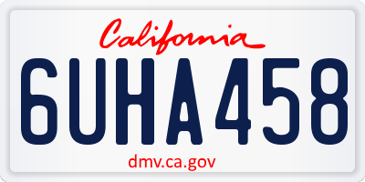 CA license plate 6UHA458