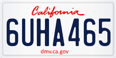 CA license plate 6UHA465