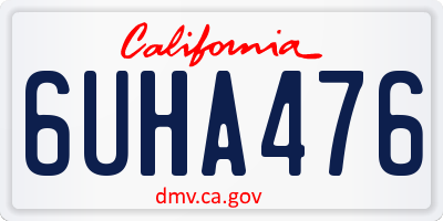 CA license plate 6UHA476