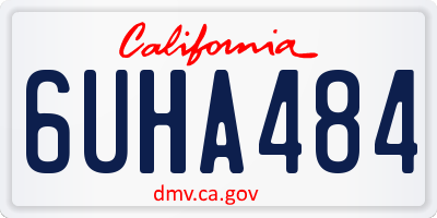 CA license plate 6UHA484