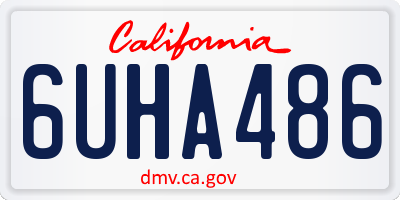CA license plate 6UHA486