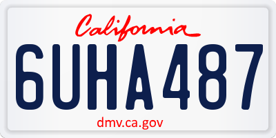 CA license plate 6UHA487