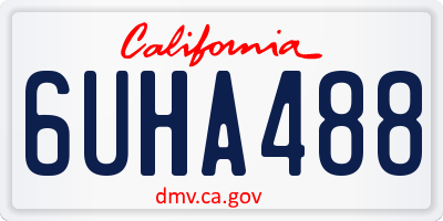 CA license plate 6UHA488