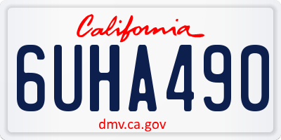 CA license plate 6UHA490