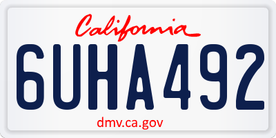 CA license plate 6UHA492