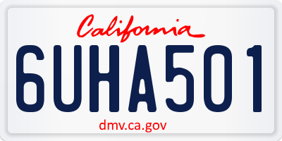 CA license plate 6UHA501