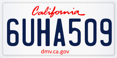 CA license plate 6UHA509