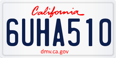 CA license plate 6UHA510