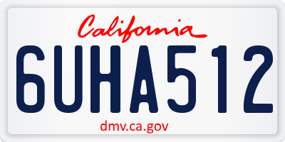 CA license plate 6UHA512