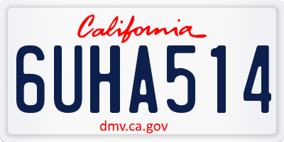 CA license plate 6UHA514